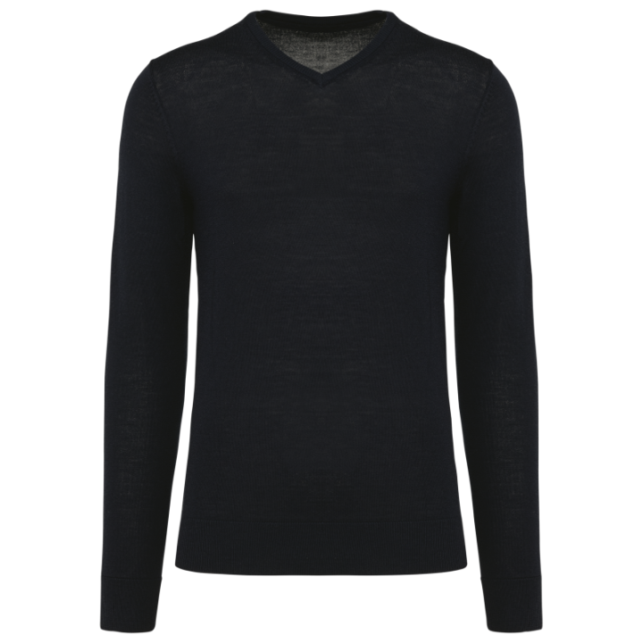 Pull en laine mérinos homme col v