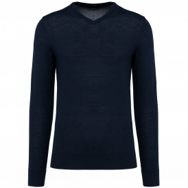 Pull en laine mérinos homme col v