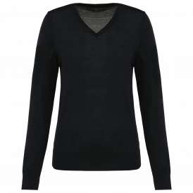 Pull mérinos col v femme (2)