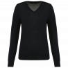 Pull mérinos col v femme