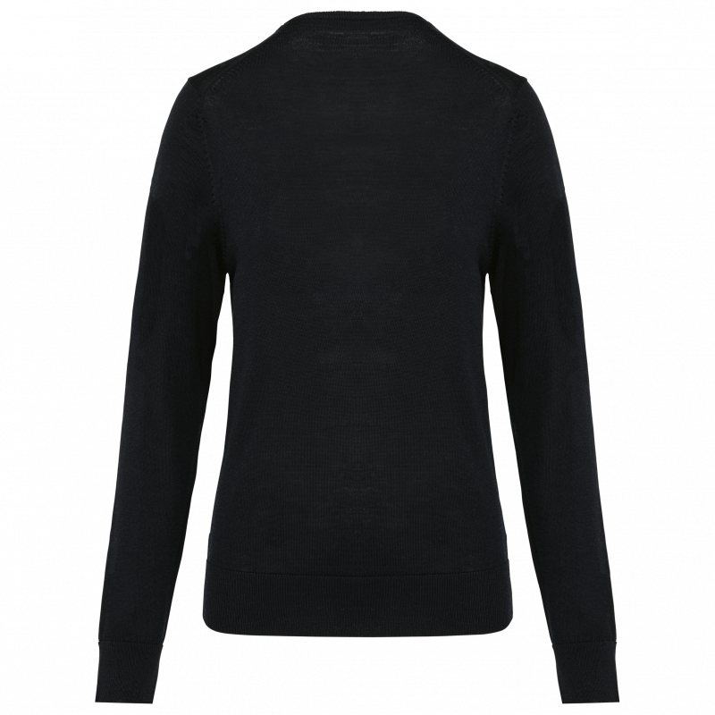 Pull mérinos col v femme