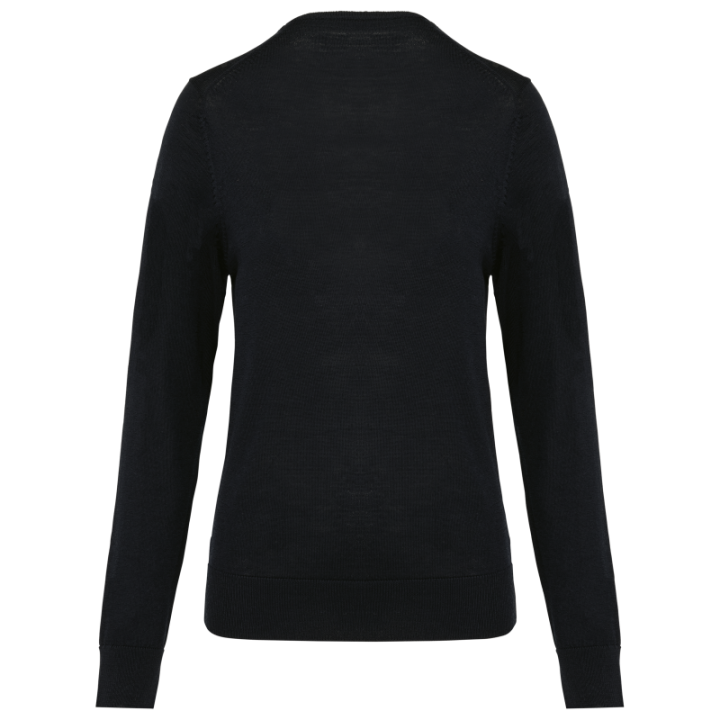 Pull mérinos col v femme