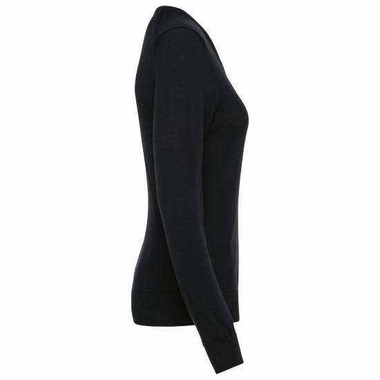 Pull mérinos col v femme