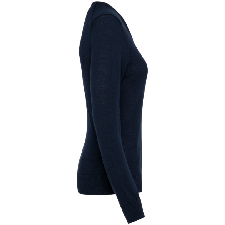 Pull mérinos col v femme