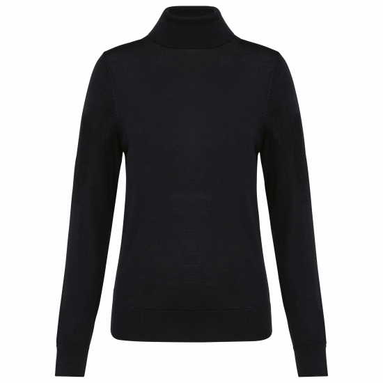 Pull en laine femme mérinos col roulé