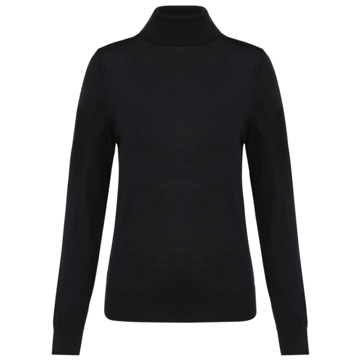 Pull en laine femme mérinos col roulé