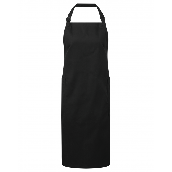 Tablier à bavette 2 poches en tissu recyclé