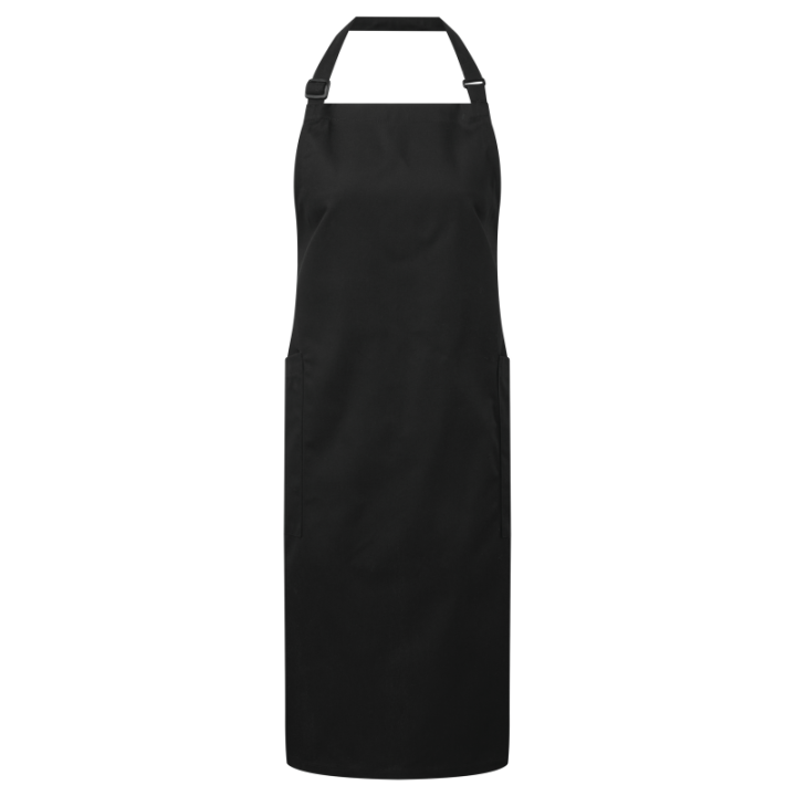 Tablier à bavette 2 poches en tissu recyclé