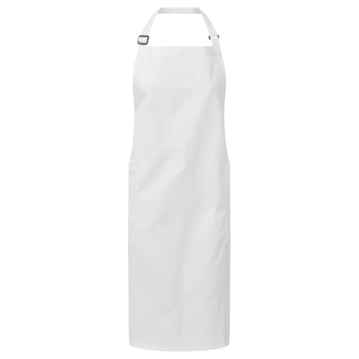 Tablier à bavette 2 poches en tissu recyclé
