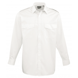 Chemise pilote à épaulettes manches longues