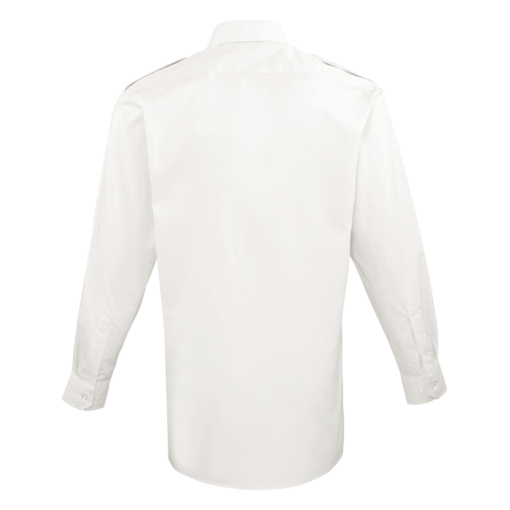 Chemise pilote à épaulettes manches longues