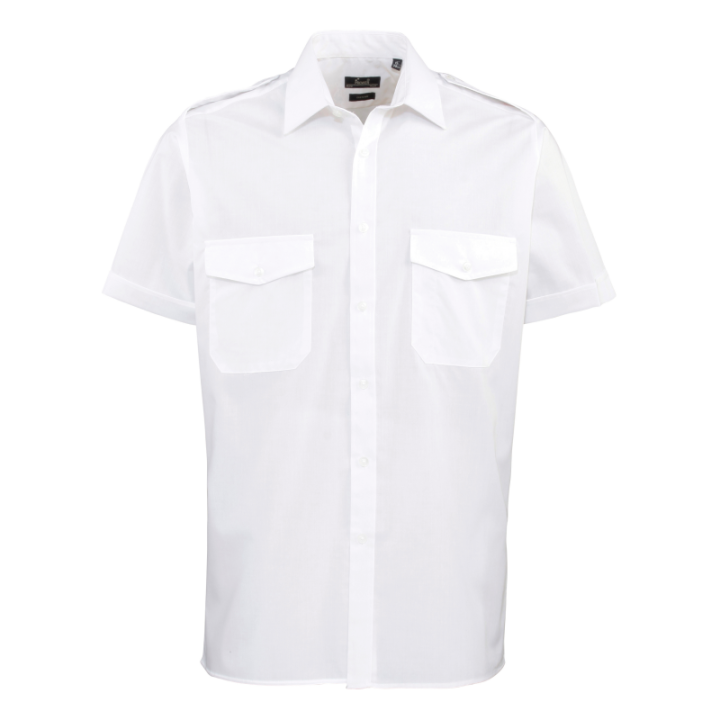 Chemisette pilote à épaulettes manches courtes