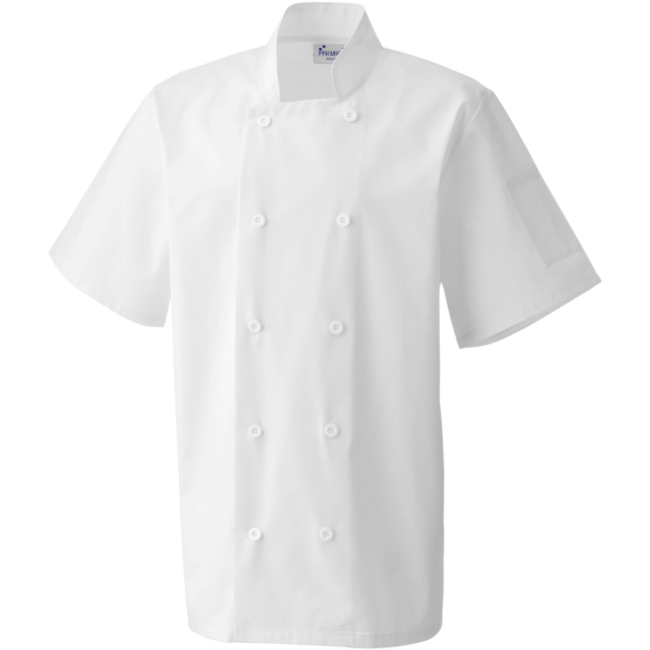 Veste mixte de cuisinier manches courtes premier