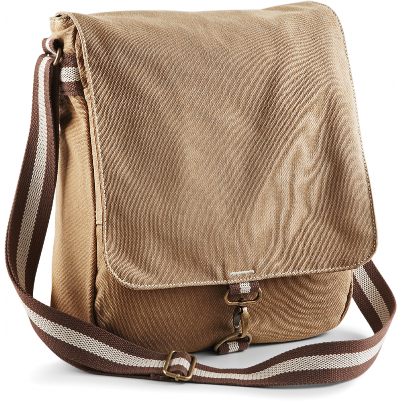 Sac messager  désert  en toile quadra