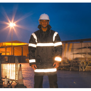 Parka sécurité matelassée avec bandes rétroréfléchissantes