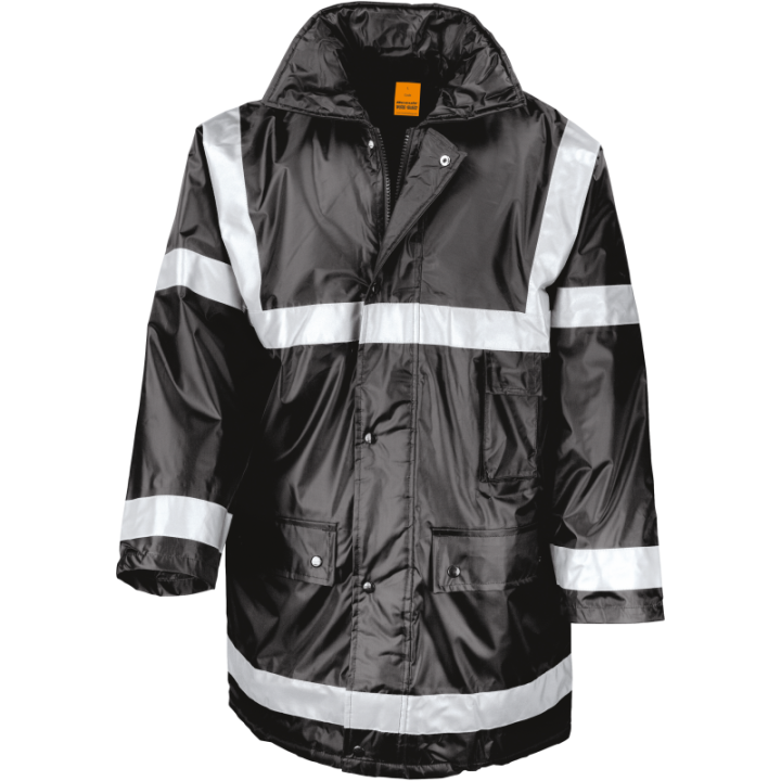 Parka sécurité matelassée avec bandes rétroréfléchissantes