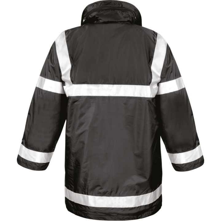 Parka sécurité matelassée avec bandes rétroréfléchissantes