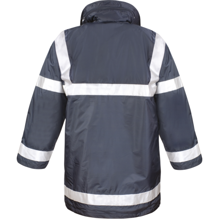 Parka sécurité matelassée avec bandes rétroréfléchissantes