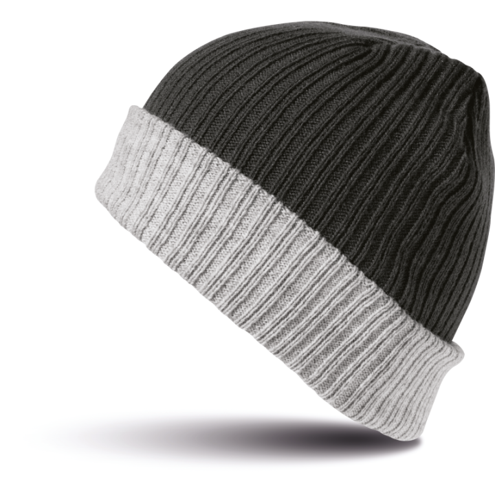 Bonnet gros tricot doublé avec ourlet dépliable – 100% acrylique