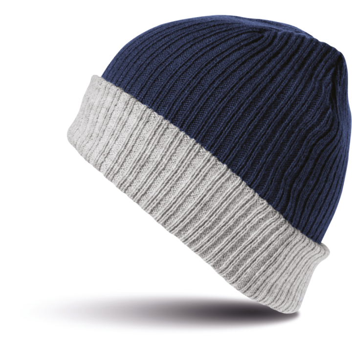 Bonnet gros tricot doublé avec ourlet dépliable – 100% acrylique