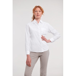 Chemise femme en popeline polyester et coton