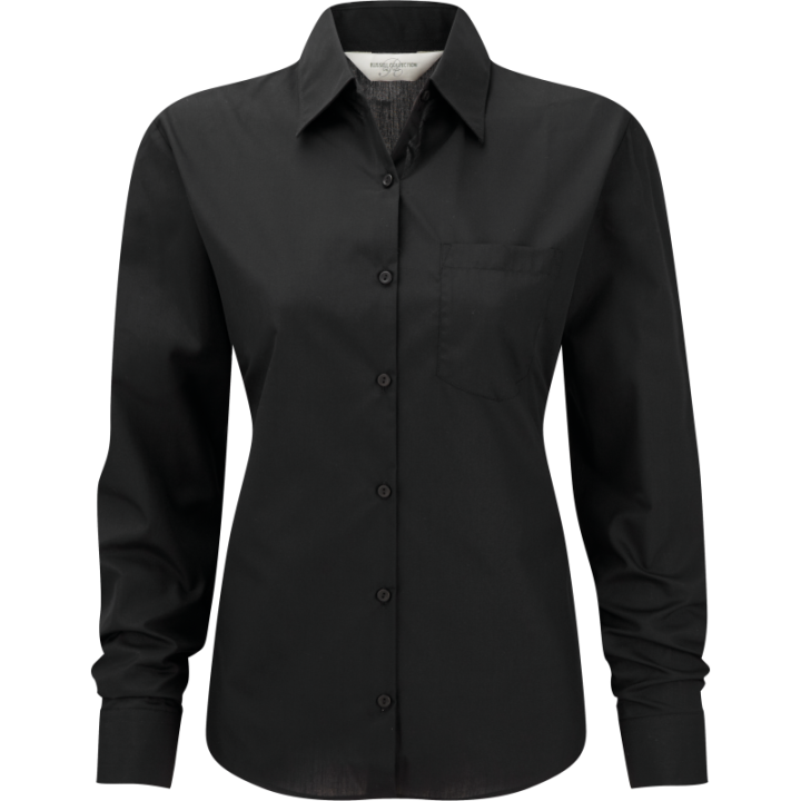 Chemise femme en popeline polyester et coton