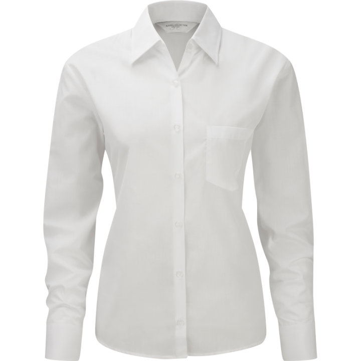 Chemise femme en popeline polyester et coton