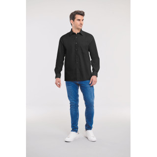 Chemise popeline coton pointes de col à baleines renforcées