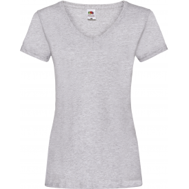 T-shirt femme Col V Valueweight Fruit of the Loom 100 % coton 160-165 g/m² – Réf. 61-398-0