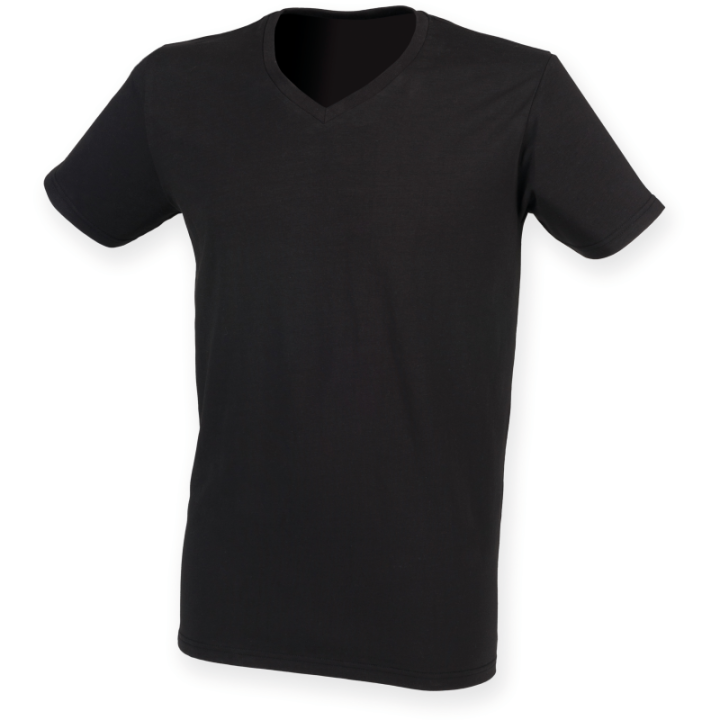 Tshirt homme extensible col V Skinni Fit