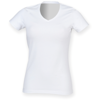 T-shirt femme extensible col V Skinni Fit