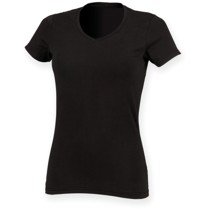 T-shirt femme extensible col V Skinni Fit
