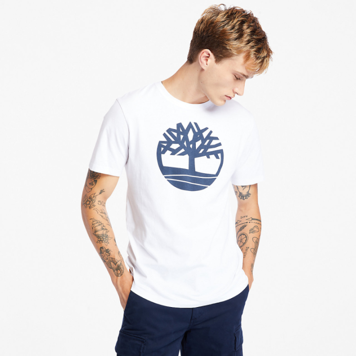 T-shirt logo Timberland poitrine coton biologique