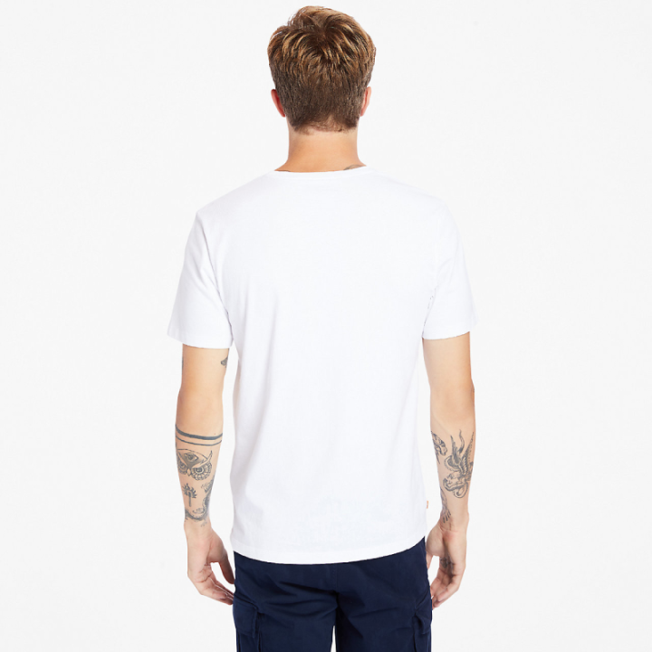 T-shirt logo Timberland poitrine coton biologique
