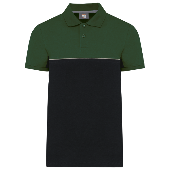 Polo bicolore écoresponsable manches courtes unisexe