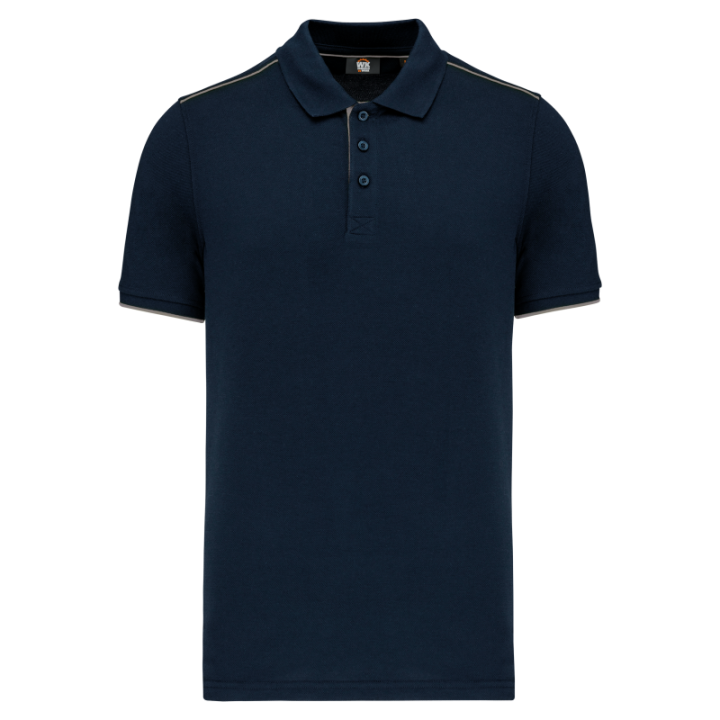 Polo daytoday contrasté manches courtes homme