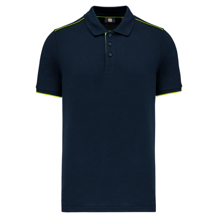 Polo daytoday contrasté manches courtes homme