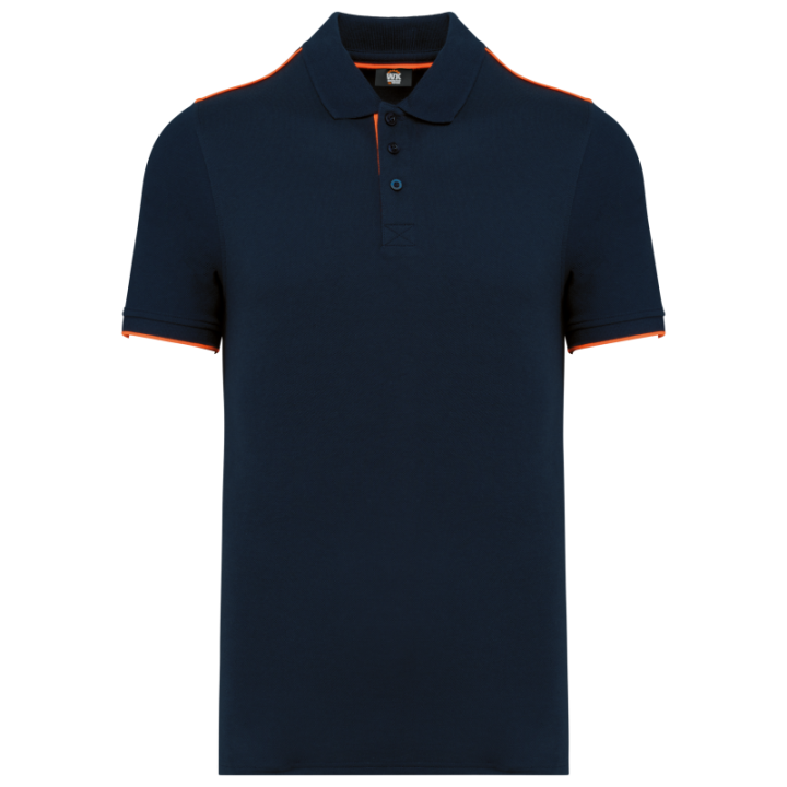 Polo daytoday contrasté manches courtes homme