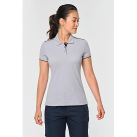 Polo daytoday contrasté manches courtes femme