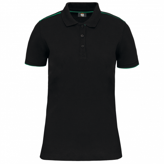 Polo daytoday contrasté manches courtes femme