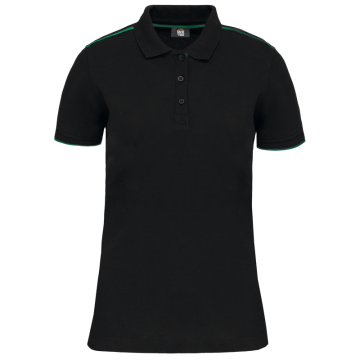 Polo daytoday contrasté manches courtes femme