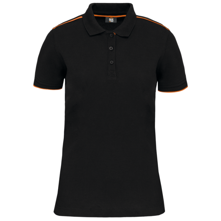 Polo daytoday contrasté manches courtes femme