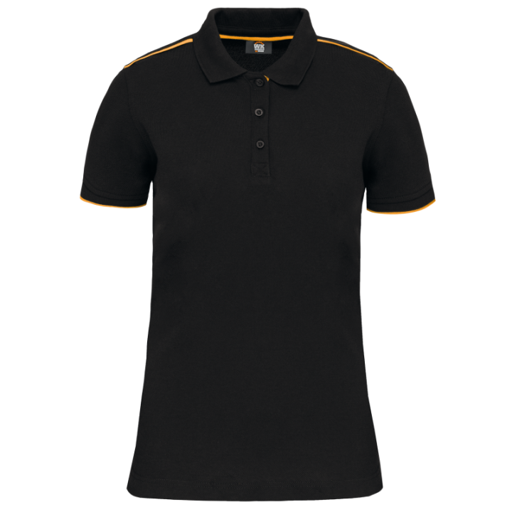 Polo daytoday contrasté manches courtes femme