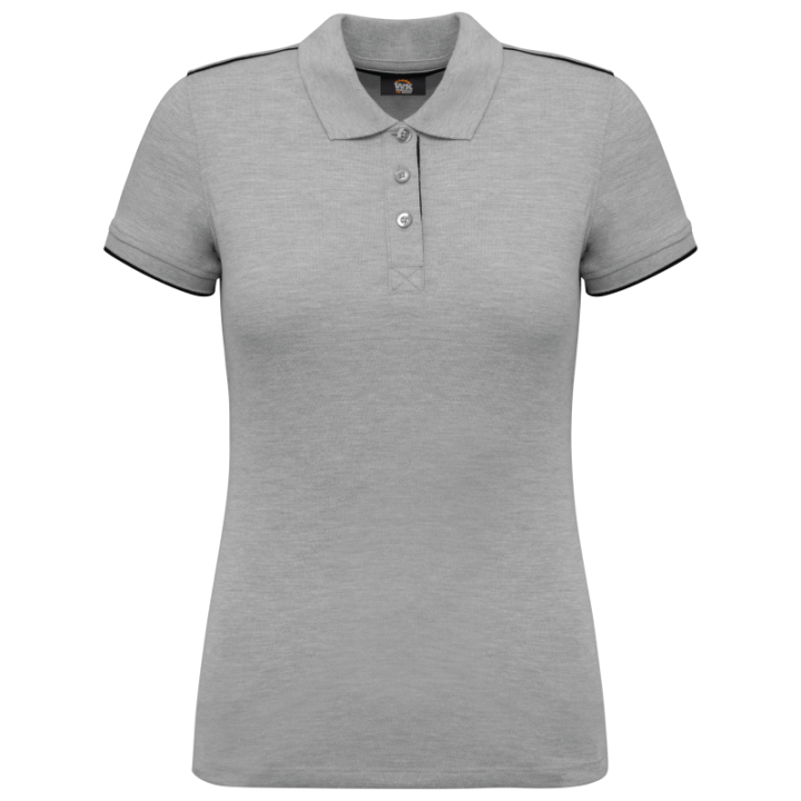 Polo daytoday contrasté manches courtes femme