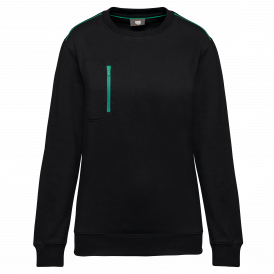 Sweat-shirt zip poche contrasté unisexe (2)
