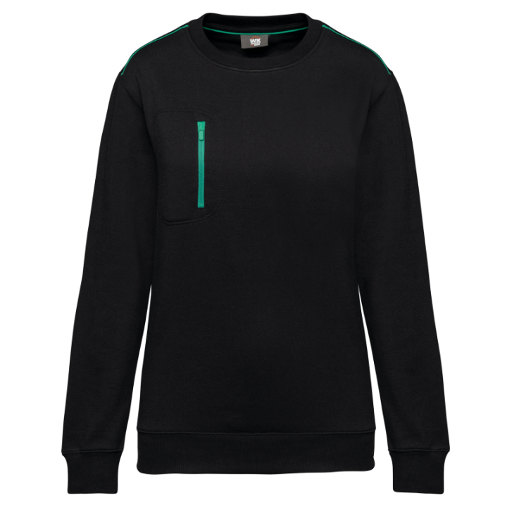Sweat-shirt zip poche contrasté unisexe