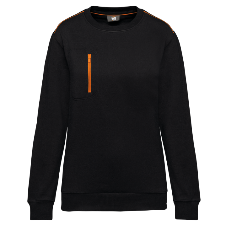 Sweat-shirt zip poche contrasté unisexe