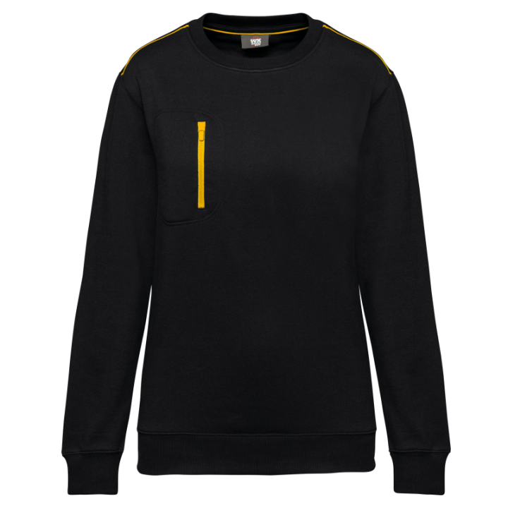 Sweat-shirt zip poche contrasté unisexe