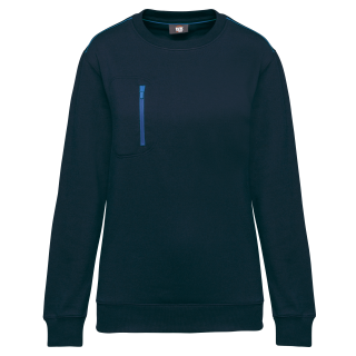 Sweat-shirt zip poche contrasté unisexe