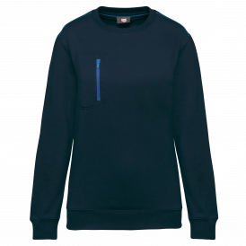 Sweat-shirt zip poche contrasté unisexe